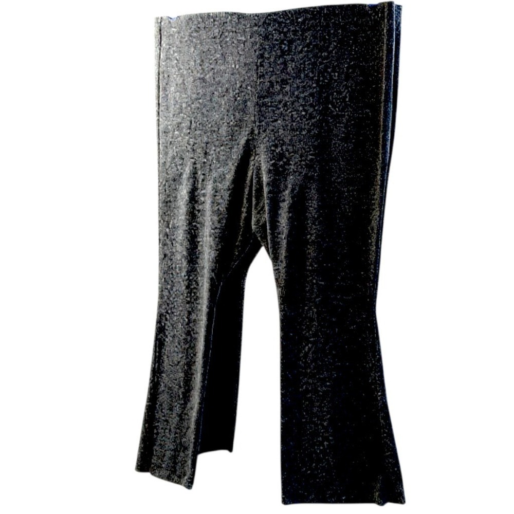 Old Navy Women's 3X Plus Metallic Black Silver High Waisted Pull-On Flare Pants